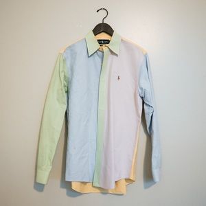 Ralph Lauren Pastel Colorblock Oxford Button Down Shirt